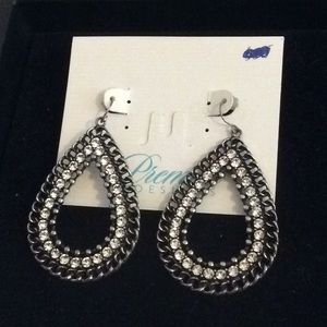 Black and rhinestone earrings